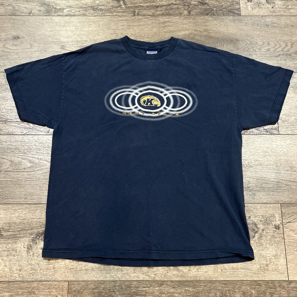 Vintage Y2K 90s Champs Sports Kent State Navy Blue T-Shirt - Men’s XL
